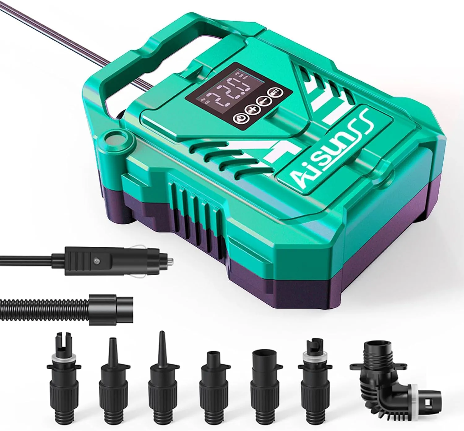 Paddle Board Pump Electric Portable 22 psi High Pressure Air Pump with 12v Dc Car Connector and Portable Boat Accessories for Inflatable Paddle Board/Inflatable Kayak/Boats