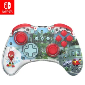 PDP REALMz Wireless Nintendo Switch Pro Controller, Customizable LED, Rechargeable Battery Power, 30 Foot Range, Licensed by Nintendo and SEGA: Sonic Superstars (Knuckles Sky Sanctuary Zone)