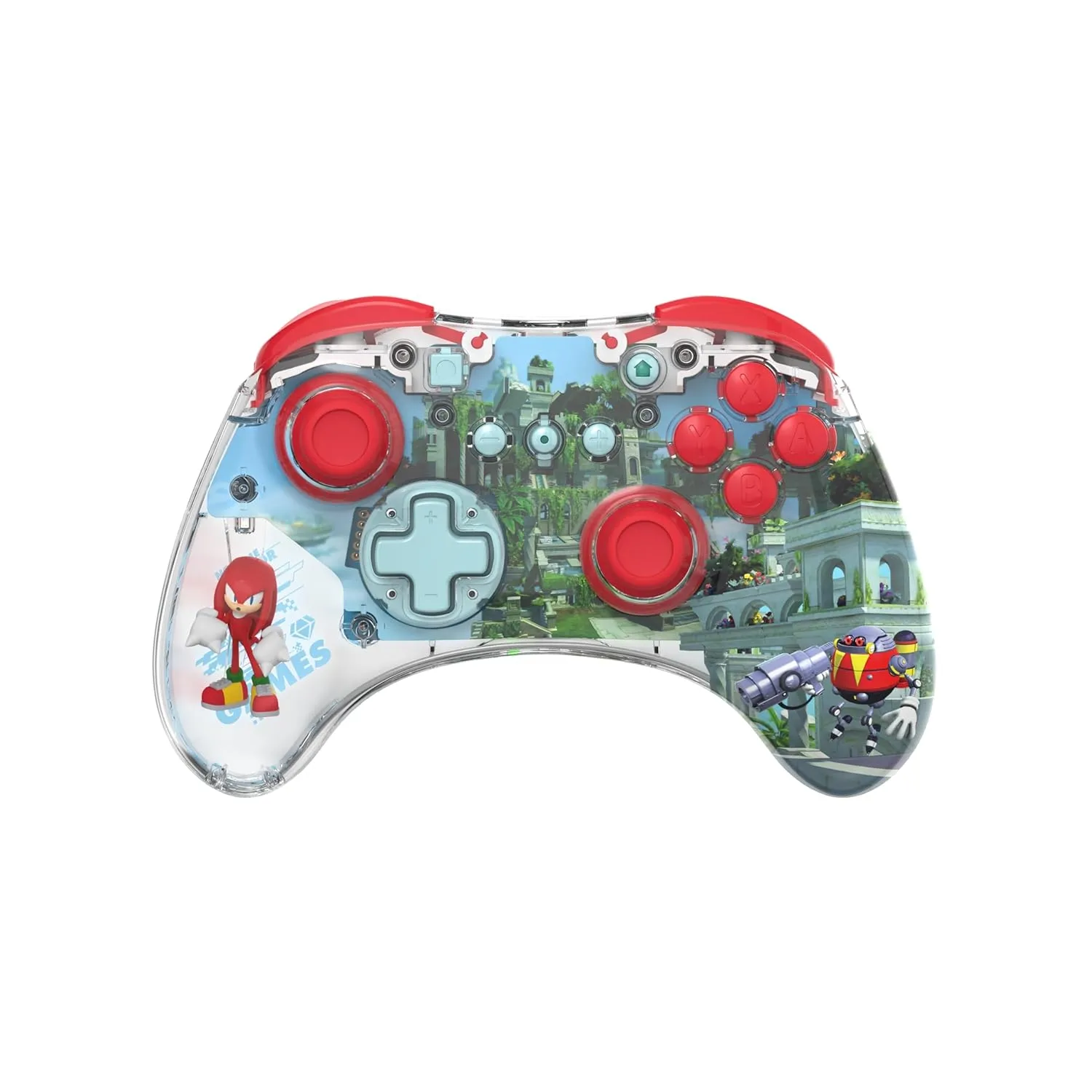 PDP REALMz Wireless Nintendo Switch Pro Controller, Customizable LED, Rechargeable Battery Power, 30 Foot Range, Licensed by Nintendo and SEGA: Sonic Superstars (Knuckles Sky Sanctuary Zone)