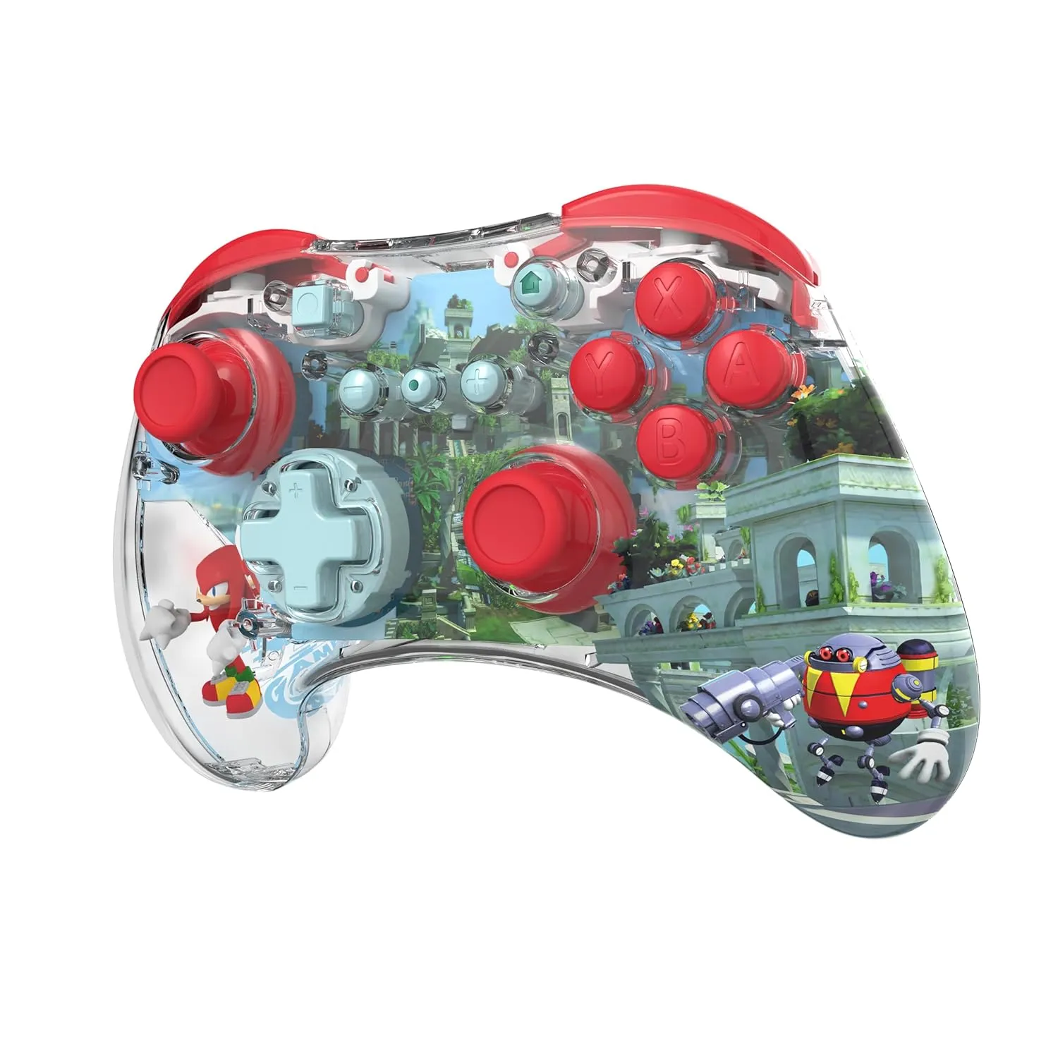 PDP REALMz Wireless Nintendo Switch Pro Controller, Customizable LED, Rechargeable Battery Power, 30 Foot Range, Licensed by Nintendo and SEGA: Sonic Superstars (Knuckles Sky Sanctuary Zone)