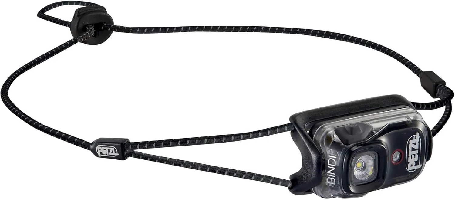 PETZL Bindi Headlamp - Ultra-Compact Rechargeable Headlamp Designed for Everyday Athletic Activities - Black