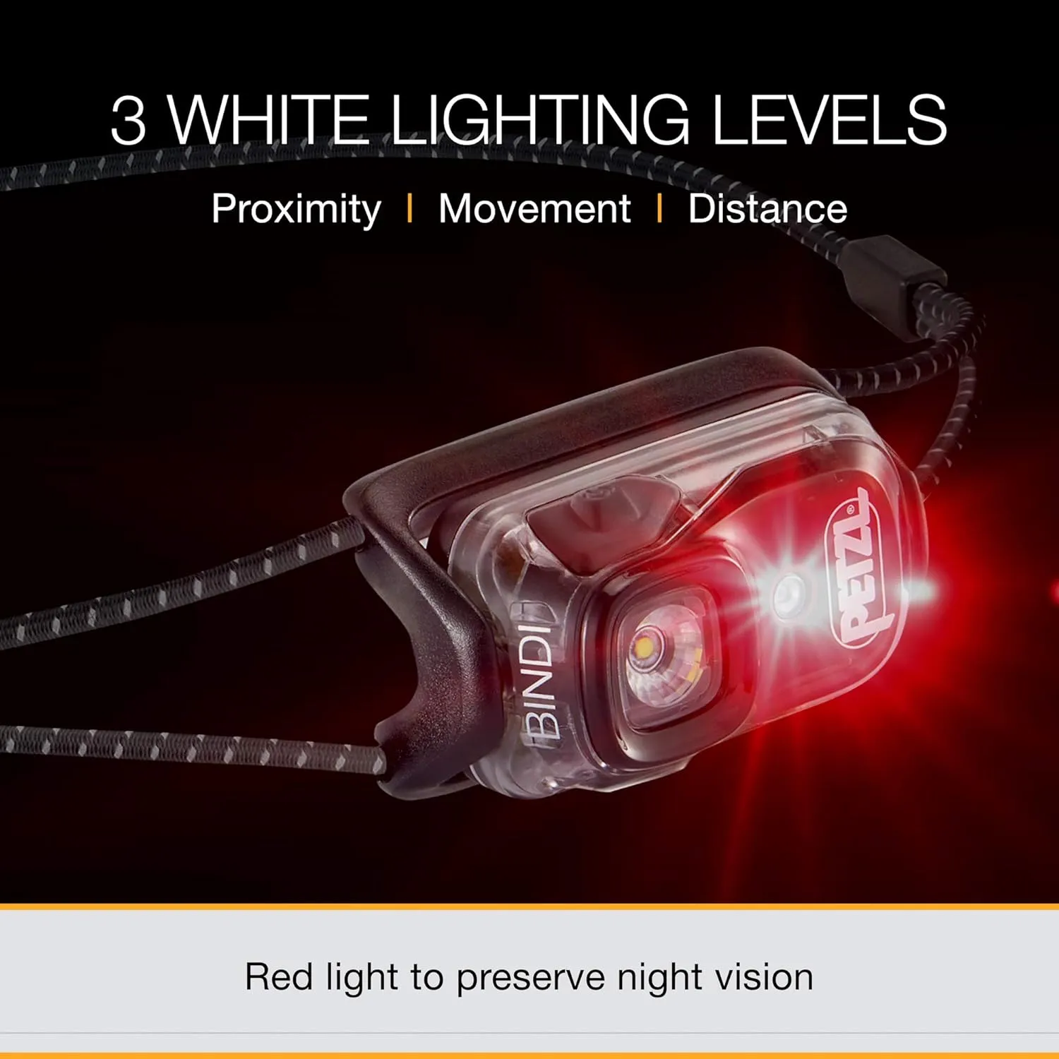 PETZL Bindi Headlamp - Ultra-Compact Rechargeable Headlamp Designed for Everyday Athletic Activities - Black