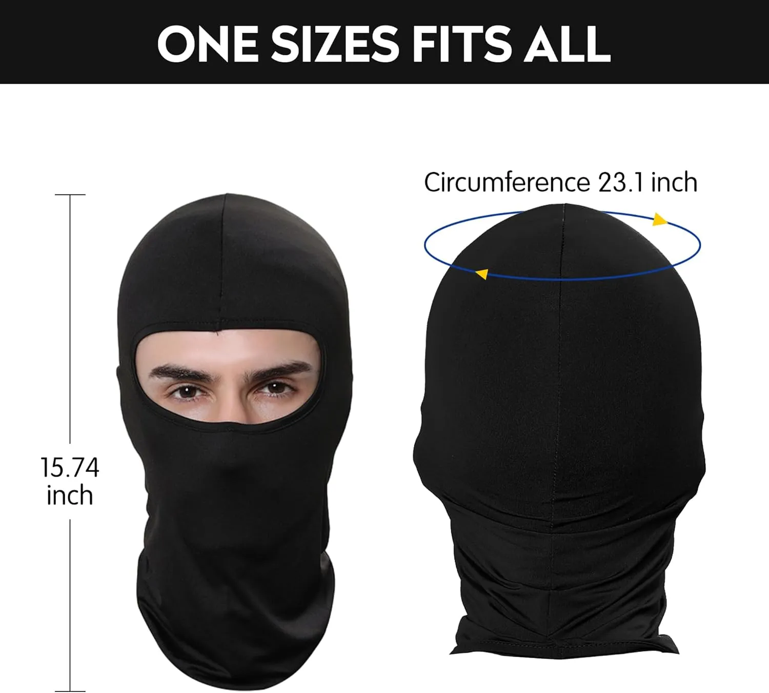 Pukavt 1-4 Pack Balaclava Face Mask, Ski Mask for Men Women, UV Protection Windproof Scarf for Motorcycle Snowboard Cycling