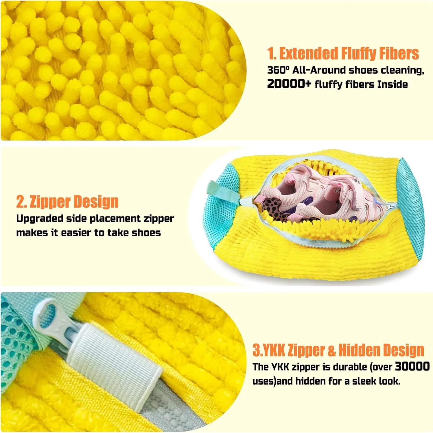 Shoe Washing Machine Bag, Shoe Laundry Bag, Shoe Washing Bag for Washer and Dryer, Yellow