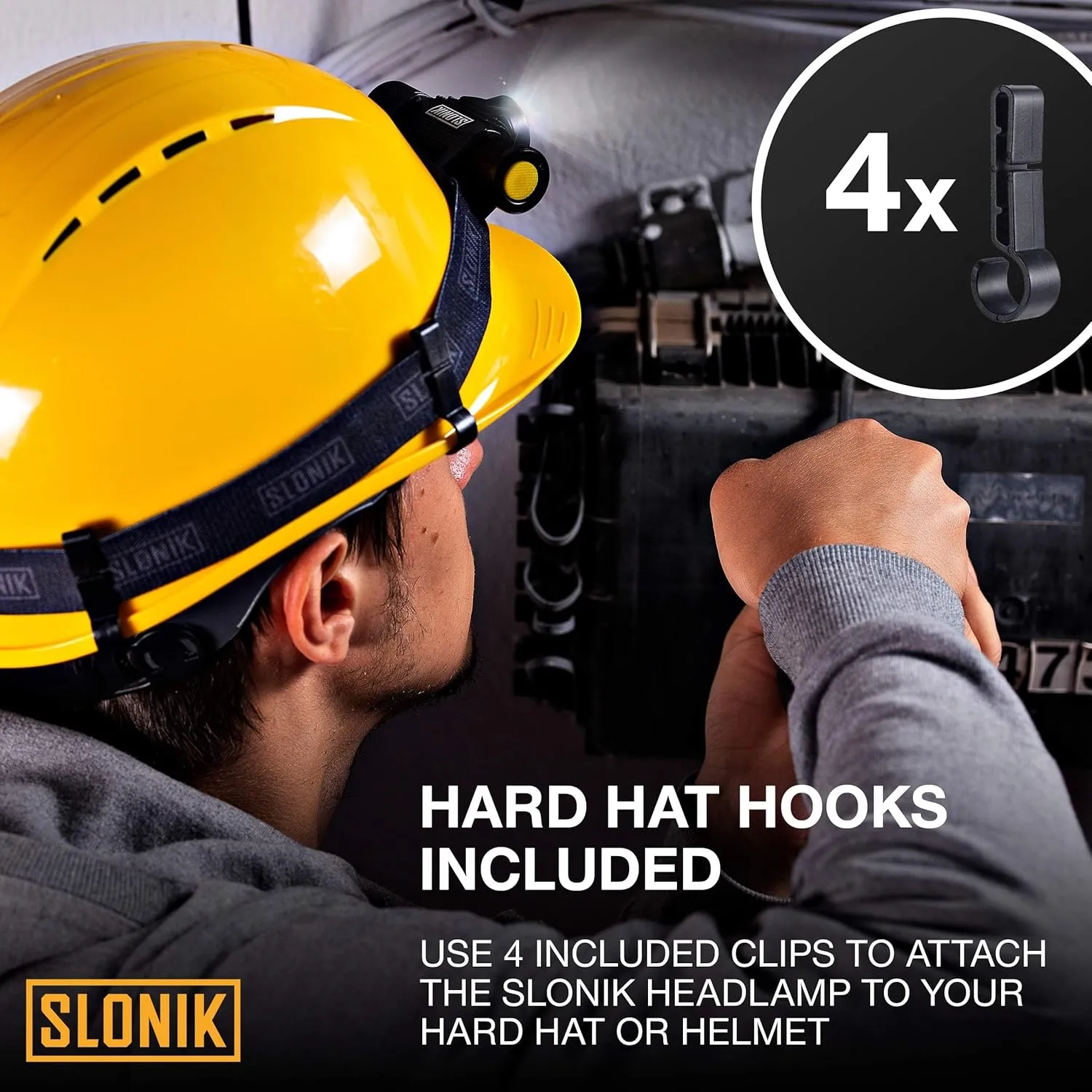 SLONIK Headlamp Rechargeable - 1000 Lumen LED USB Rechargeable Headlight - IPX4 Waterproof Head Lamp with Bright 60 ft Flashlight Beam - Hiking & Outdoor Camping Gear, Black - LED Headlamp