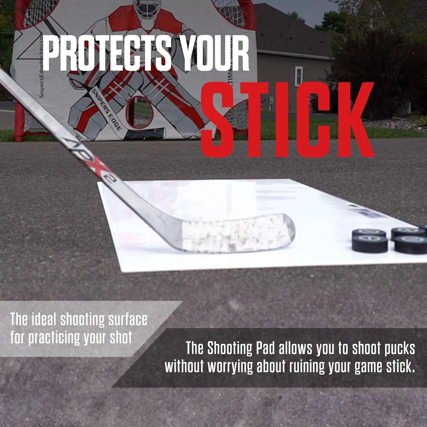 Snipers Edge Hockey - Hockey Shooting Pad - Simulates Real Ice, Heavy Duty, Weather Proof Coating, Portable and Convenient
