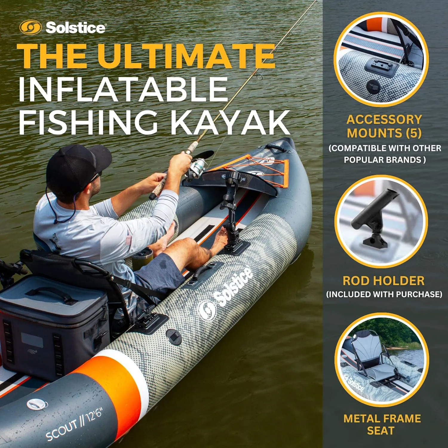Solstice Scout Inflatable Fishing Kayak Kit
