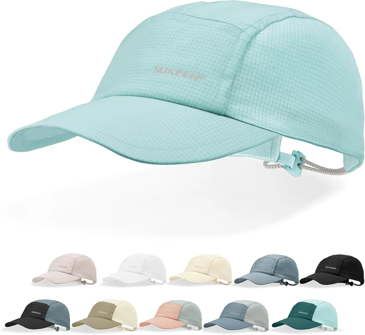 Sukeen Lightweight Sun Hat for Women Men,Quick Drying Baseball Cap UPF50  Running Hats Foldable Sport Cap for Outdoor Daily