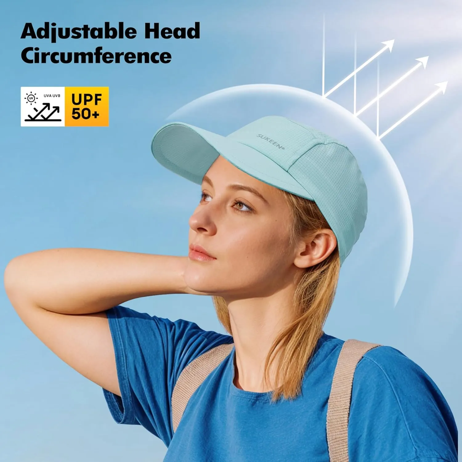 Sukeen Lightweight Sun Hat for Women Men,Quick Drying Baseball Cap UPF50  Running Hats Foldable Sport Cap for Outdoor Daily