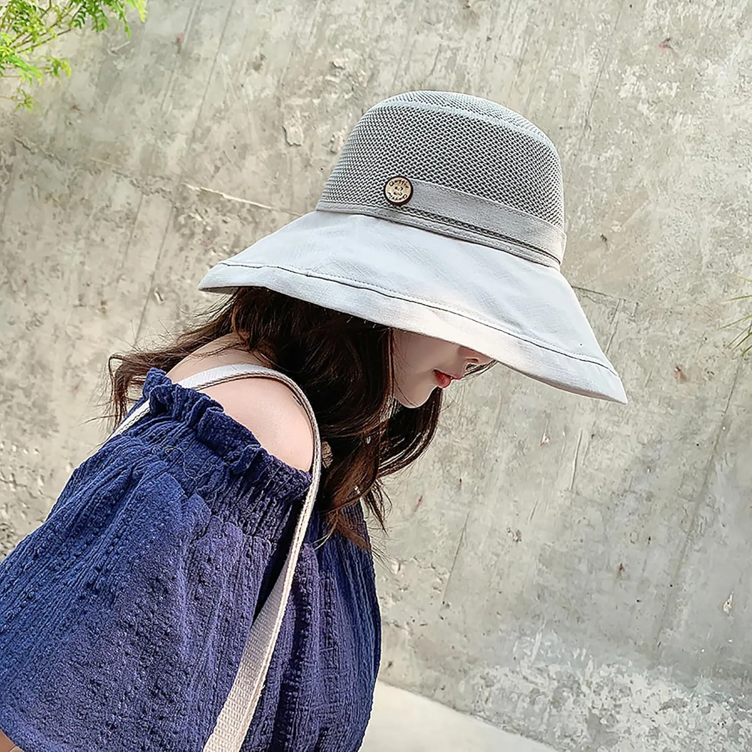 Summer Mesh Sun Hats for Women UV Protection Wide Brim Packable Beach Bucket Hat
