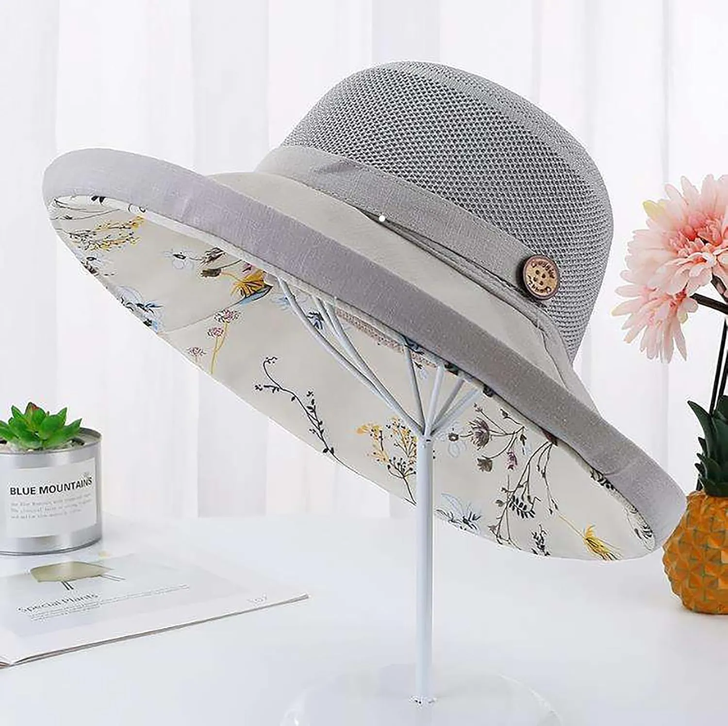 Summer Mesh Sun Hats for Women UV Protection Wide Brim Packable Beach Bucket Hat