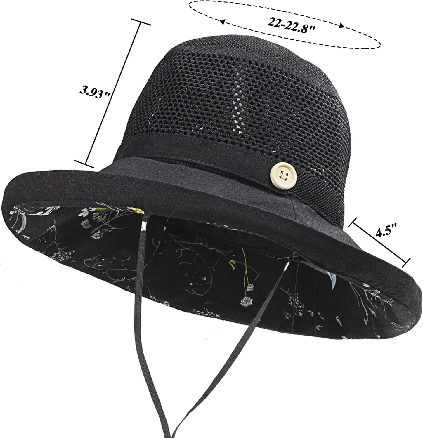 Summer Mesh Sun Hats for Women UV Protection Wide Brim Packable Beach Bucket Hat