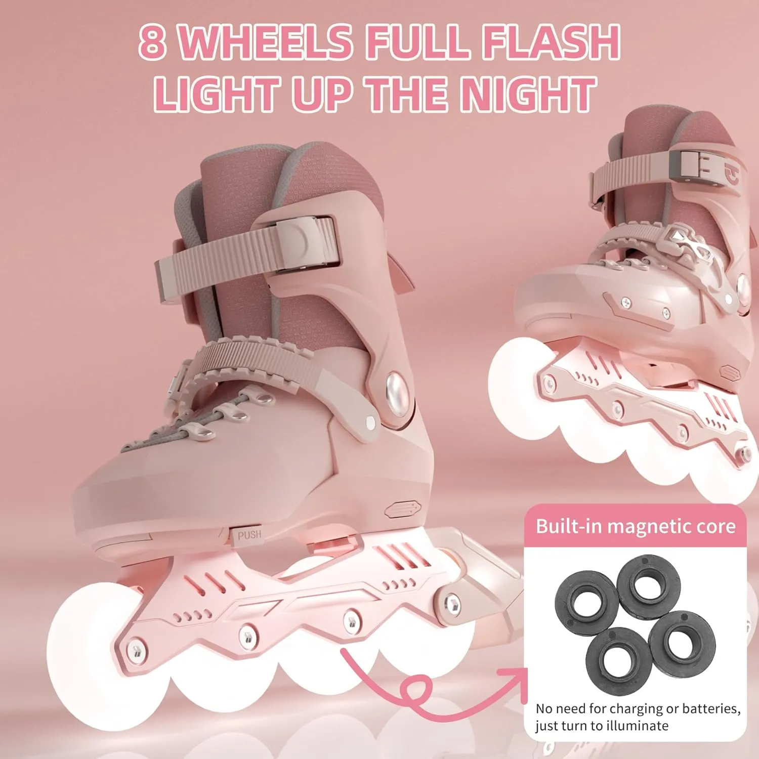 SWAY Adjustable Inline Skates for Kids, Teens and Adults, All Wheels Light Up High Performance Roller Skates for Boys and Girls Ideal for Roller Skate