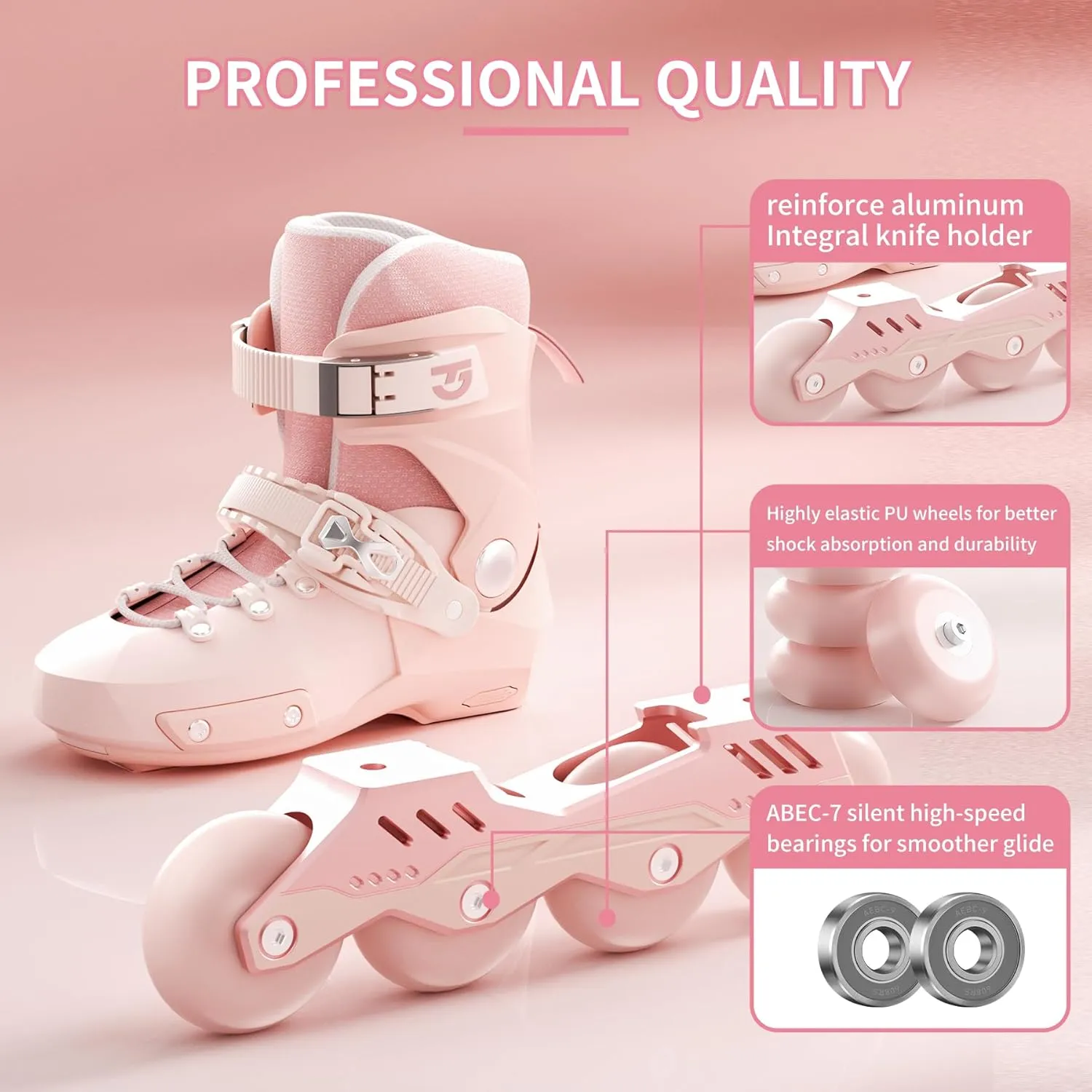 SWAY Adjustable Inline Skates for Kids, Teens and Adults, All Wheels Light Up High Performance Roller Skates for Boys and Girls Ideal for Roller Skate