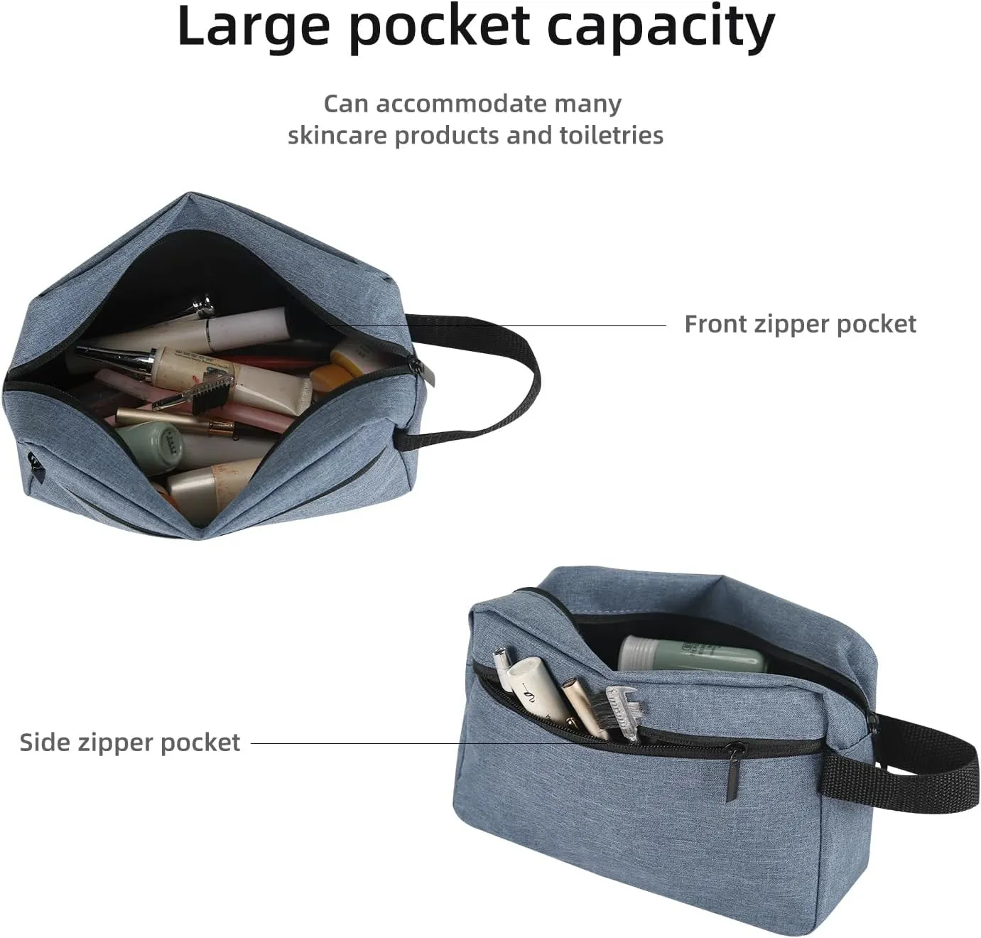 Travel Toiletry bag Toiletry bag for women men Hanging Cosmetic bag Travel accessories for Women Men (Blue)