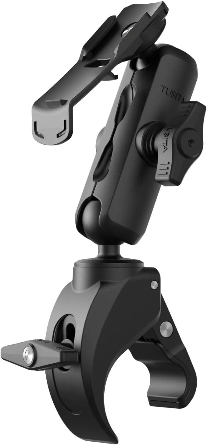 TUSITA Motorcycle ATV/UTV Mount Compatible with Garmin Handheld GPS - Claw Clamp Base, Medium Arm