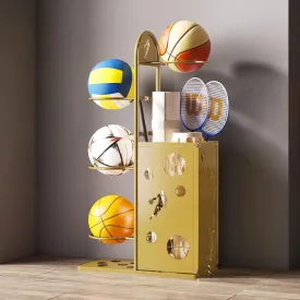 Vertical Basketball Storage Rack Easy to Assemble Sports Ball Storage Solution for Garage or Outdoor Use Space Saving Design (6 layers)