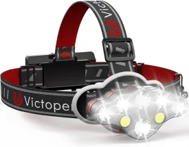 Victoper Rechargeable Headlamp, 8 LED High Lumen Super Bright Headlights with Red Light, USB Waterproof Head Flashlight, 8 Mode Head Lamp for Outdoor Running Fishing Working Camping Gear