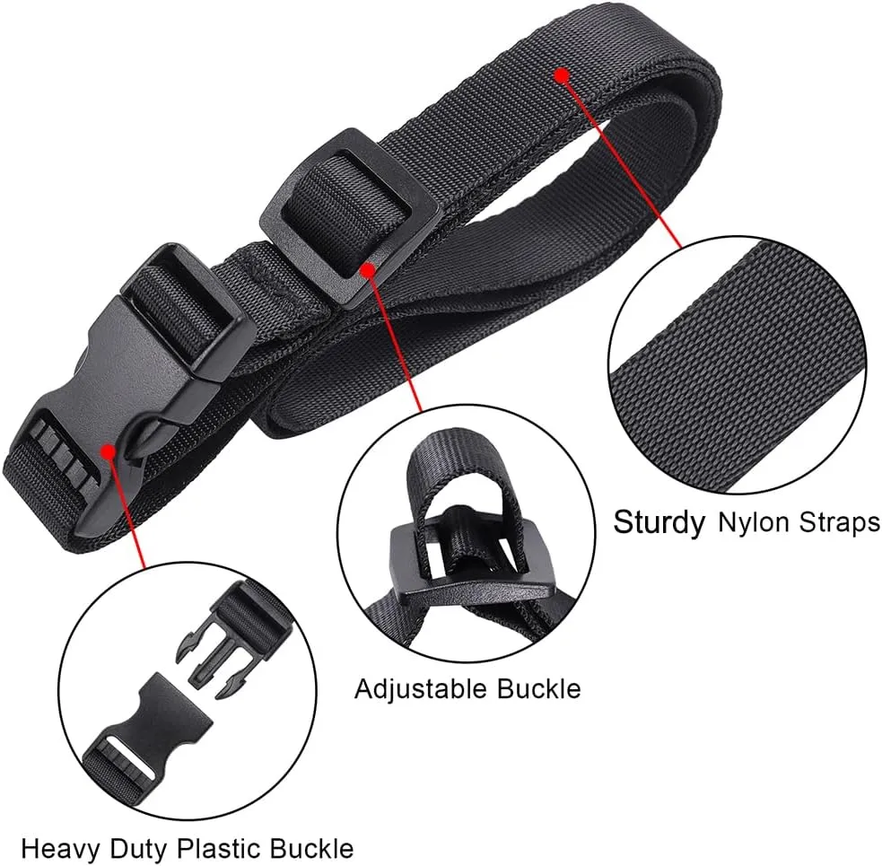 Vigorport Utility Straps with Quick Release Buckle, Nylon Backpack Accessory Sleeping Bag Strap, Adjustable for Hiking, Travel, Outdoor Sports-4 Pack