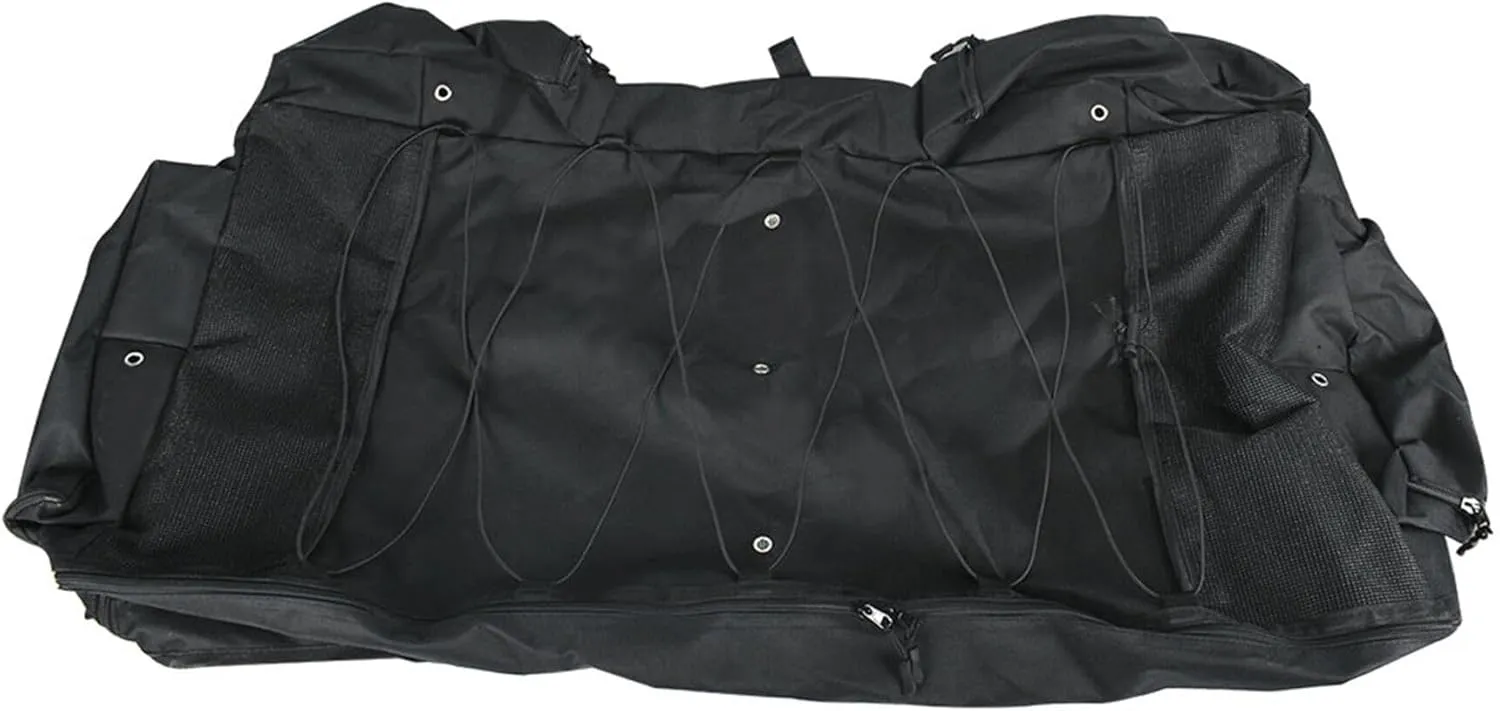 WFLNHB Hard T-Tops Boat Life Jacket Storage Bag - Black, 35" W x 20" D x 5.9" H - Holds Up to 6 Life Jackets - Oxford Cloth - Zipper Closure