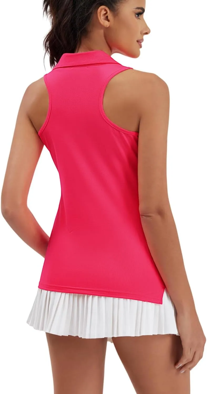 Women's Golf Shirts Sleeveles Tennis Polo Racerback Tank Top Athletic T Shirts