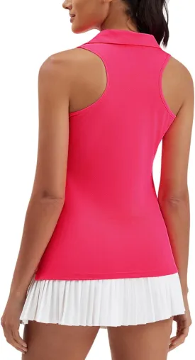 Women's Golf Shirts Sleeveles Tennis Polo Racerback Tank Top Athletic T Shirts