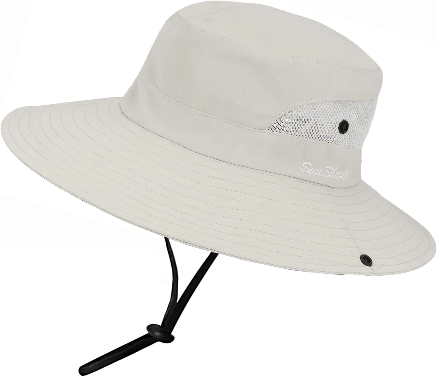 Women's Summer Sun-Hat Ponytail - Outdoor UV-Protection Mesh Wide Brim Foldable Hat with Ponytail Hole