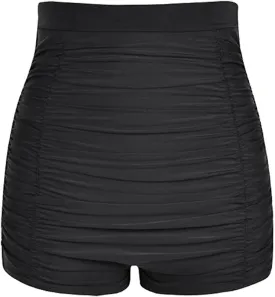 Women's Tankini Bikini Bottom High Waist Swim Shorts Briefs Shirred Tankini Bottom Sport Swimwear S-XXXL