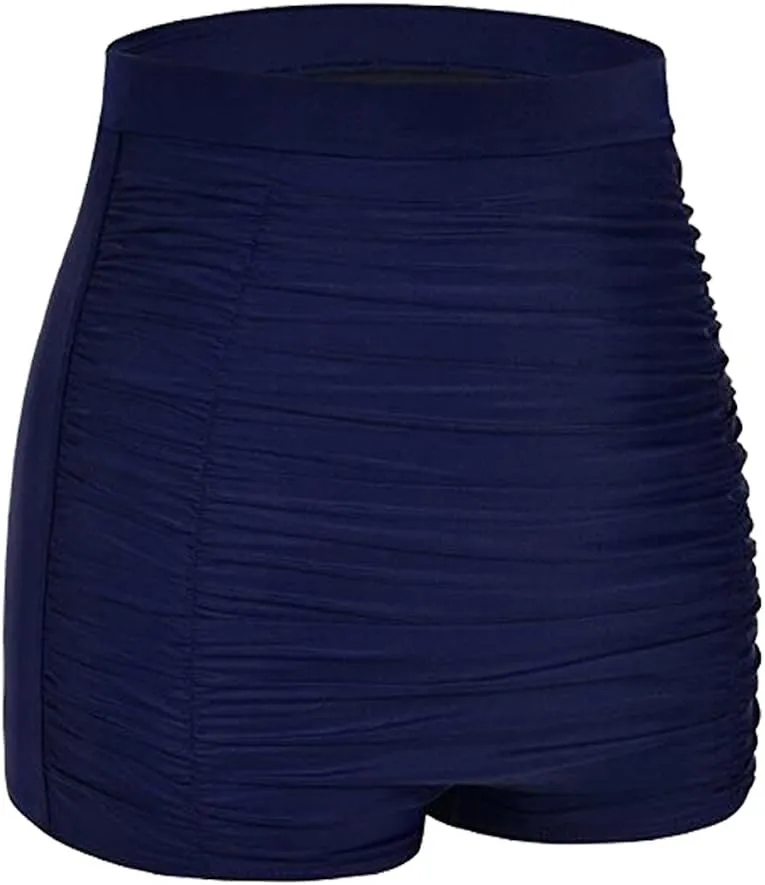 Women's Tankini Bikini Bottom High Waist Swim Shorts Briefs Shirred Tankini Bottom Sport Swimwear S-XXXL